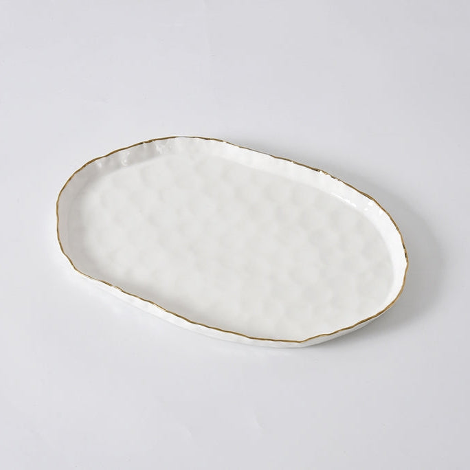 Pampa Bay Portofino Medium Oval Platter - White/Gold