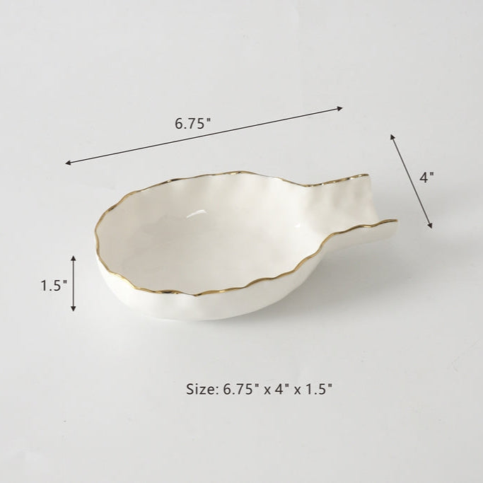 Pampa Bay Portofino Spoon Rest - White/Gold - Thumbnail 2