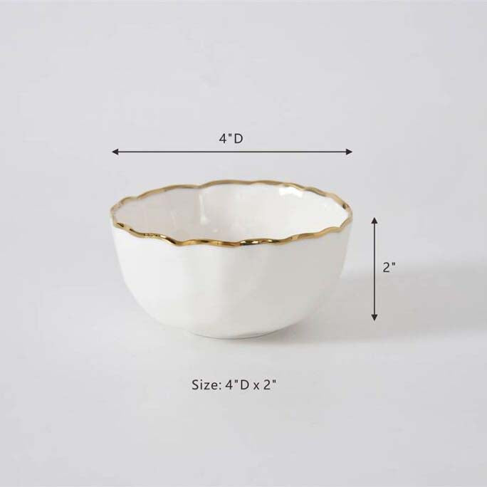 Pampa Bay Portofino Mini Snack Bowl - White/Gold