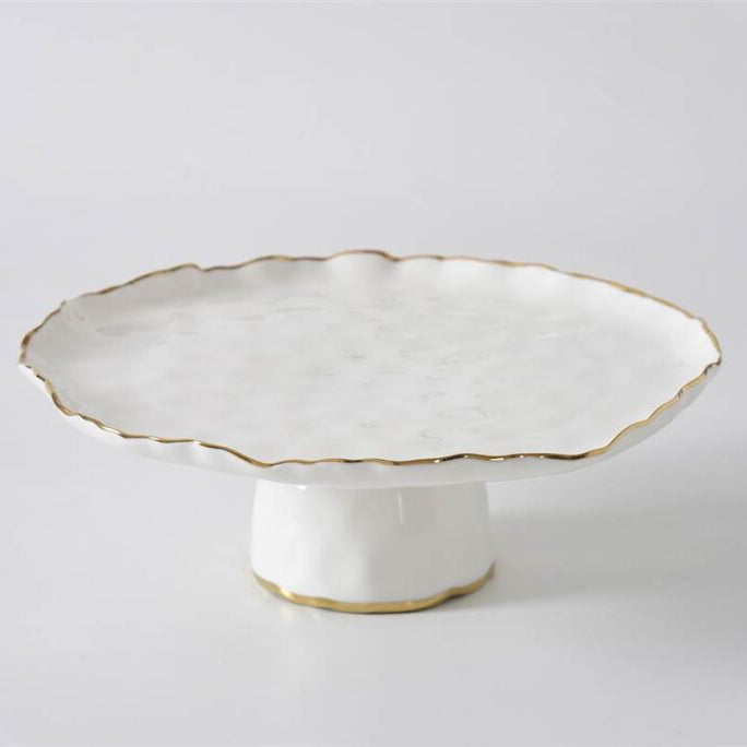 Pampa Bay Portofino Round Cake Stand - White/Gold