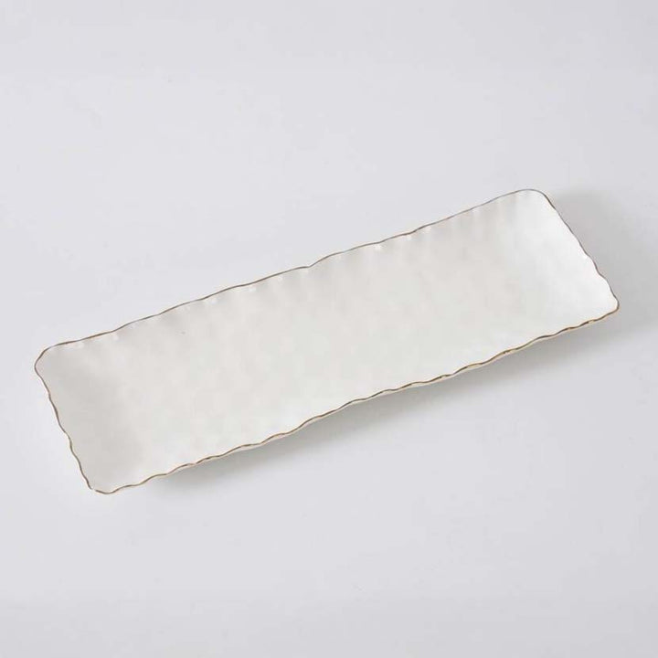 Pampa Bay Portofino Rectangular Serving Piece - White/Gold