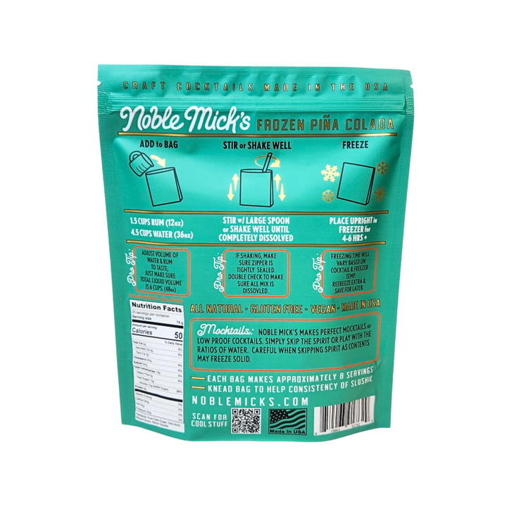 Noble Mick's Pina Colada Frozen Cocktail Mix - 8 Servings