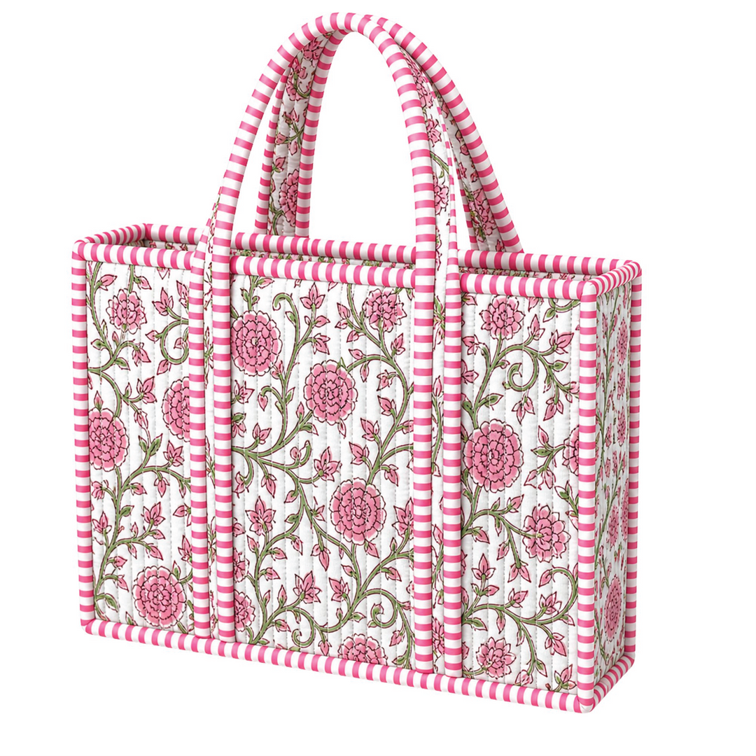 Quilted Mini Tote - Pink Floral