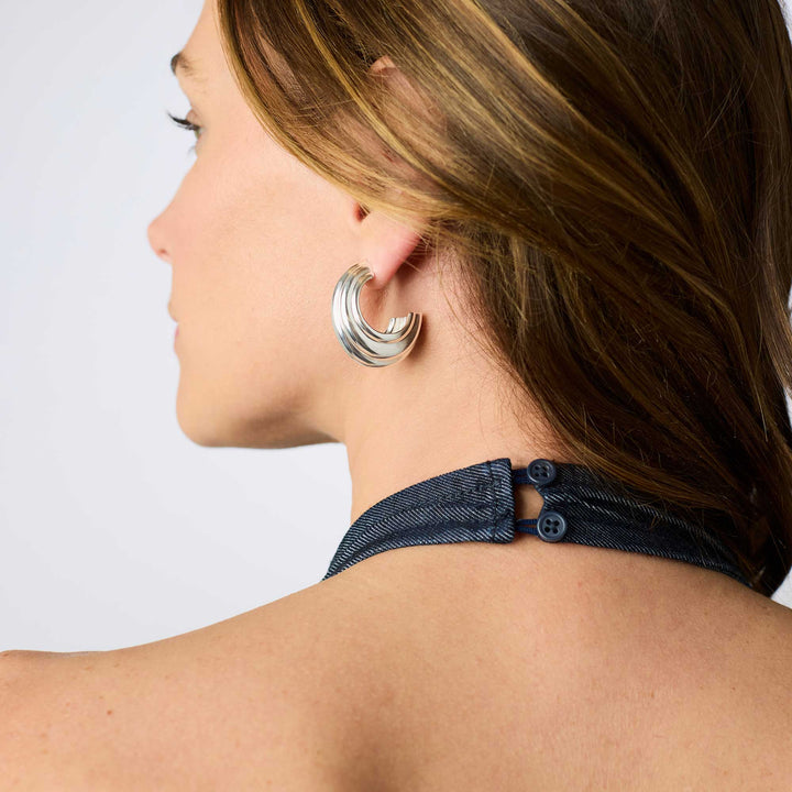 Julie Vos Portofino Statement Hoop Earrings - Silver/Small