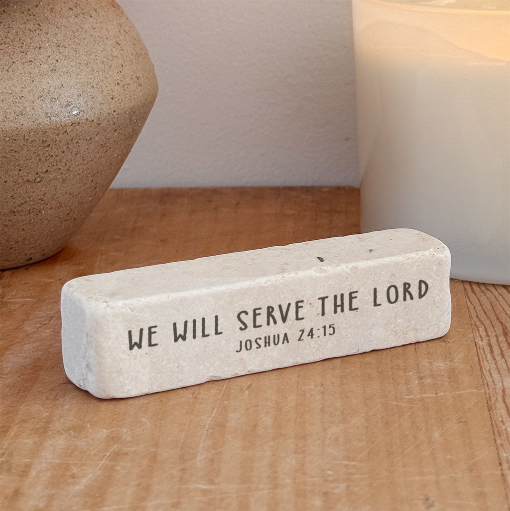 Twelve Stone Art Joshua 24:15 Scripture Stone (4 x 1 x 1")