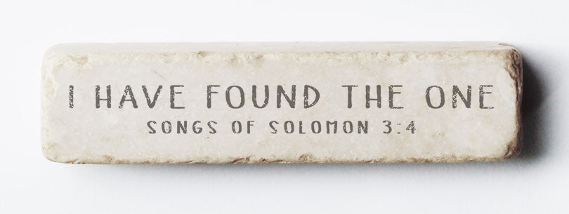 Twelve Stone Art Song of Solomon 3:4 Scripture Stone (4 x 1 x 1")