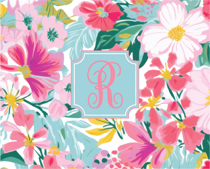 Single Letter Floral Skinny Tumbler