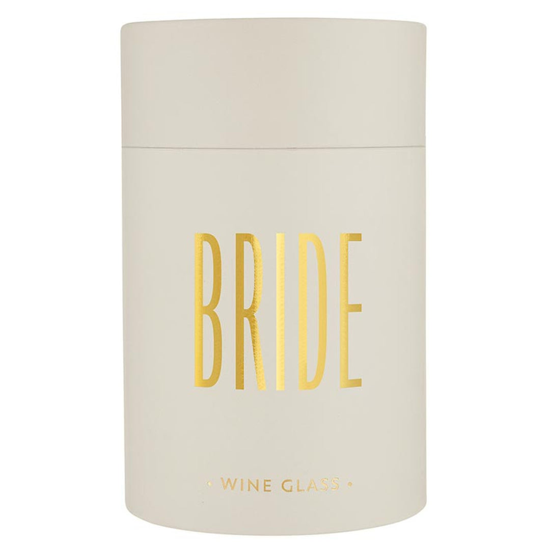 SBDS Gold Foil Stemless Wine Glass - Bride