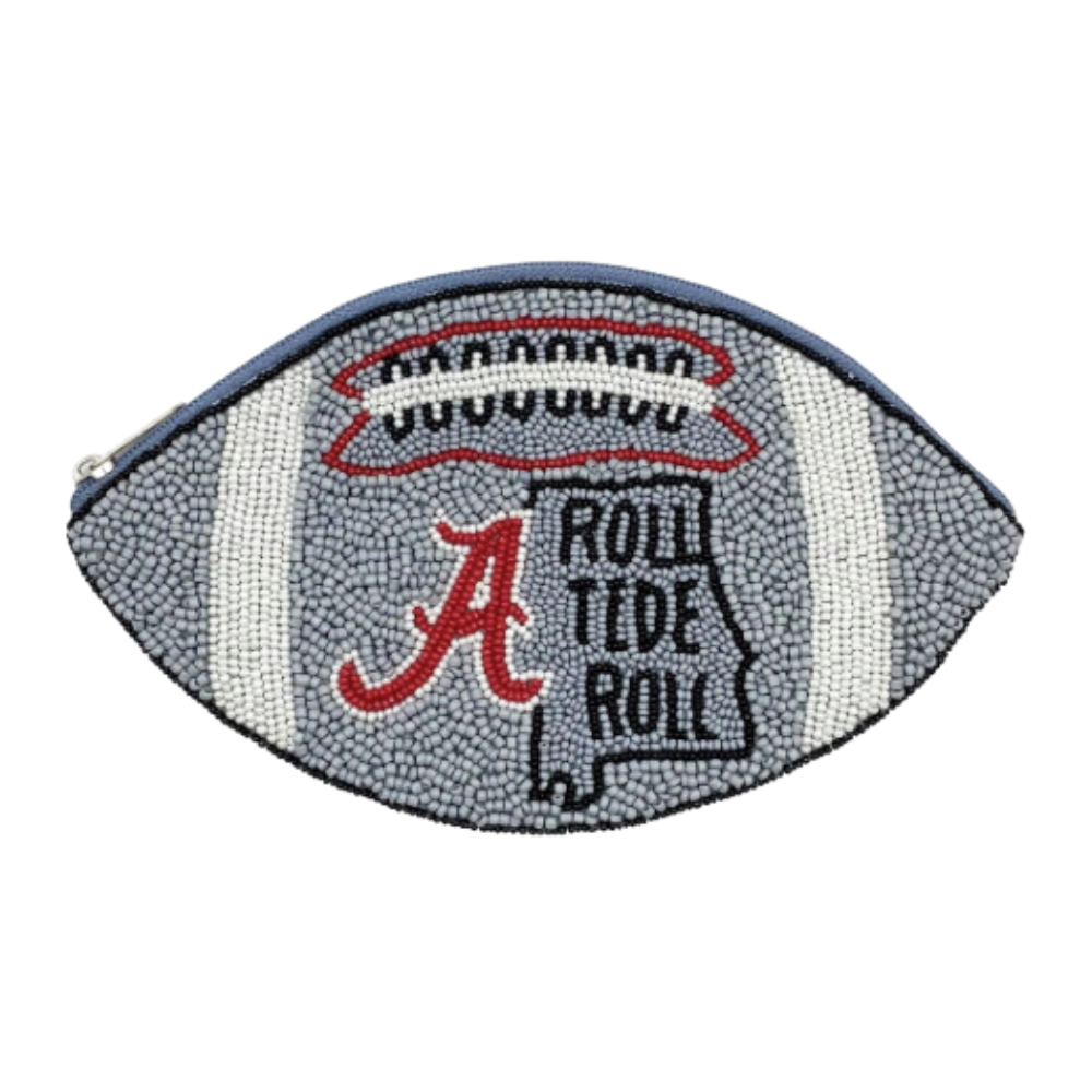 La Chic Beaded Zip Coin Bag - Alabama Roll Tide