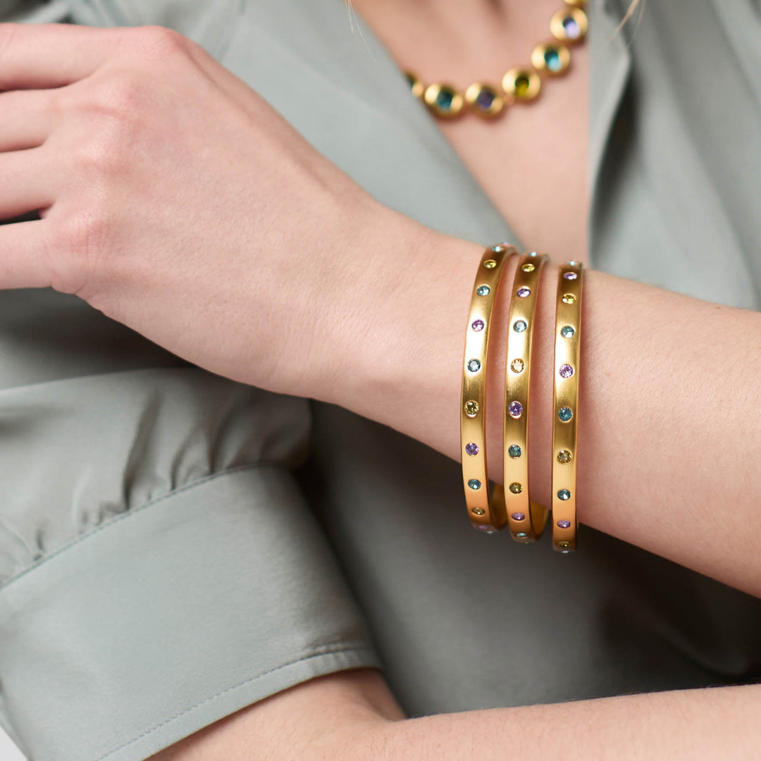 Julie Vos Rainbow Bangle - Gold/Champagne Radiance/Small