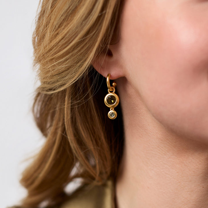 Julie Vos Rainbow Duo Hoop & Charm Earrings - Gold/Champagne Radiance/OS
