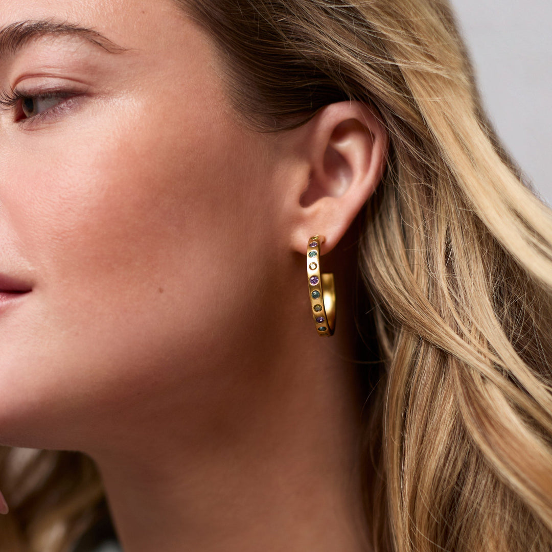 Julie Vos Rainbow Hoop Earrings - Gold/Champagne Radiance/Large