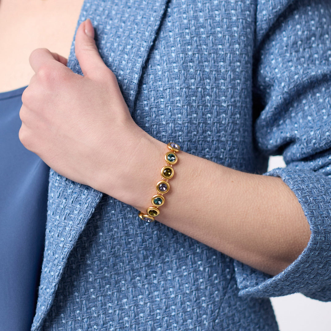 Julie Vos Rainbow Tennis Bracelet - Gold/Champagne Radiance/OS