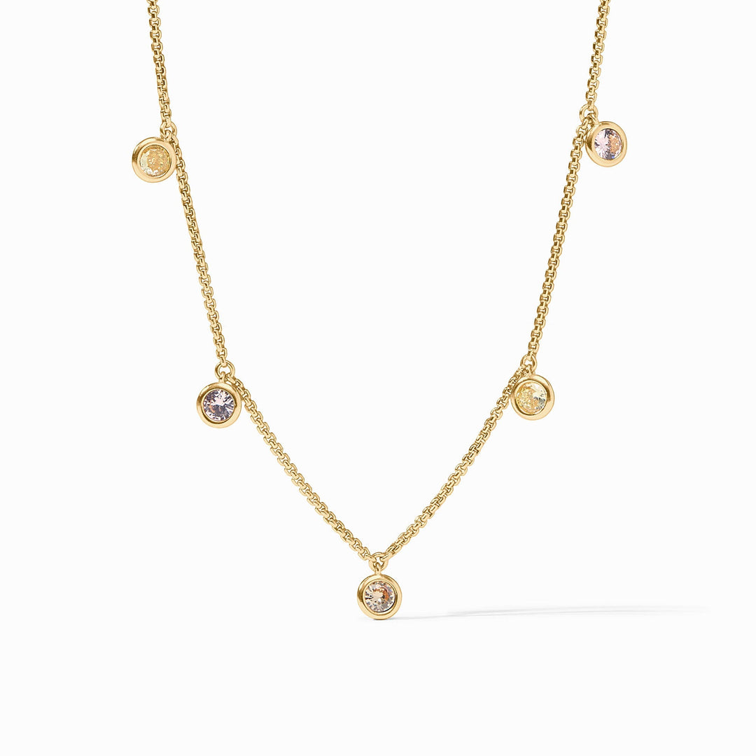 Julie Vos Rainbow Delicate Charm Necklace - Gold/Champagne Radiance/OS
