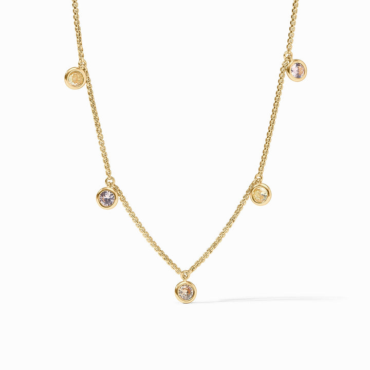 Julie Vos Rainbow Delicate Charm Necklace - Gold/Champagne Radiance/OS