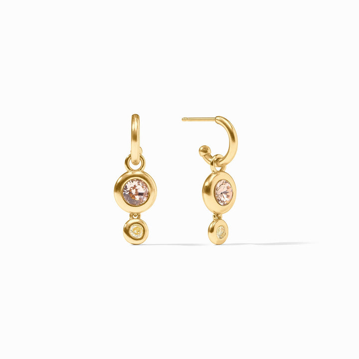 Julie Vos Rainbow Duo Hoop & Charm Earrings - Gold/Champagne Radiance/OS