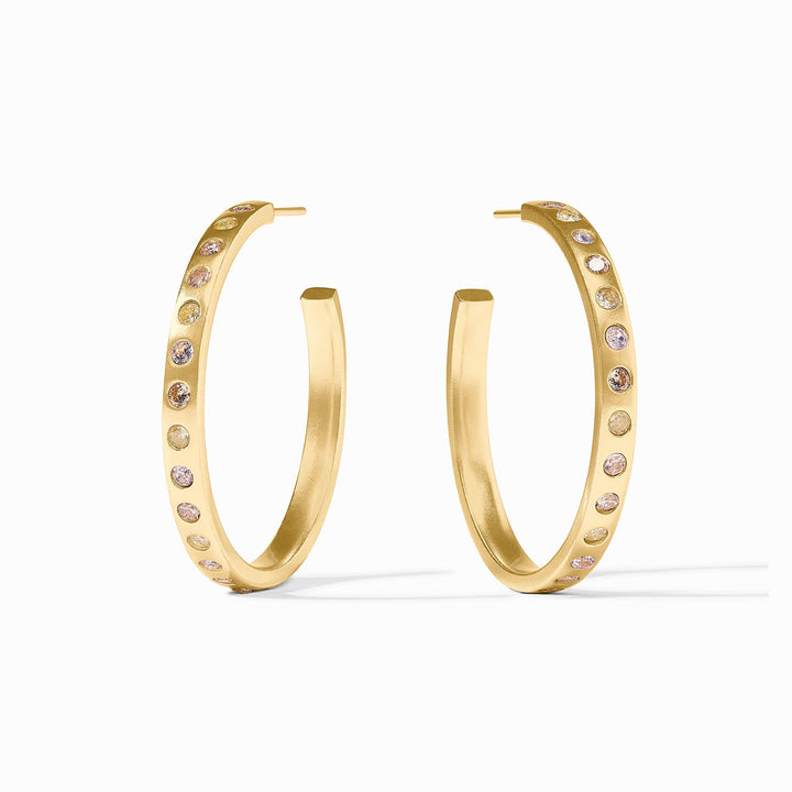 Julie Vos Rainbow Hoop Earrings - Gold/Champagne Radiance/Large