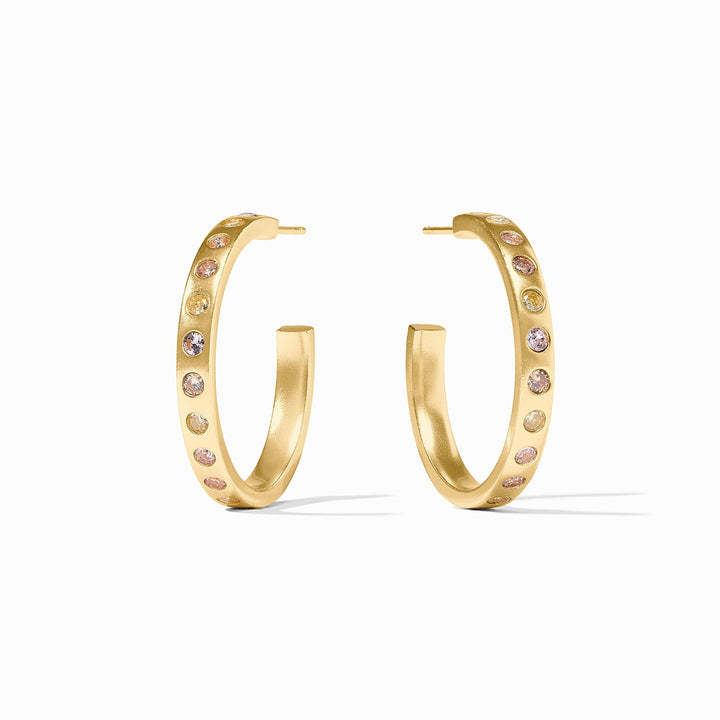 Julie Vos Rainbow Hoop Earrings - Gold/Champagne Radiance/Medium