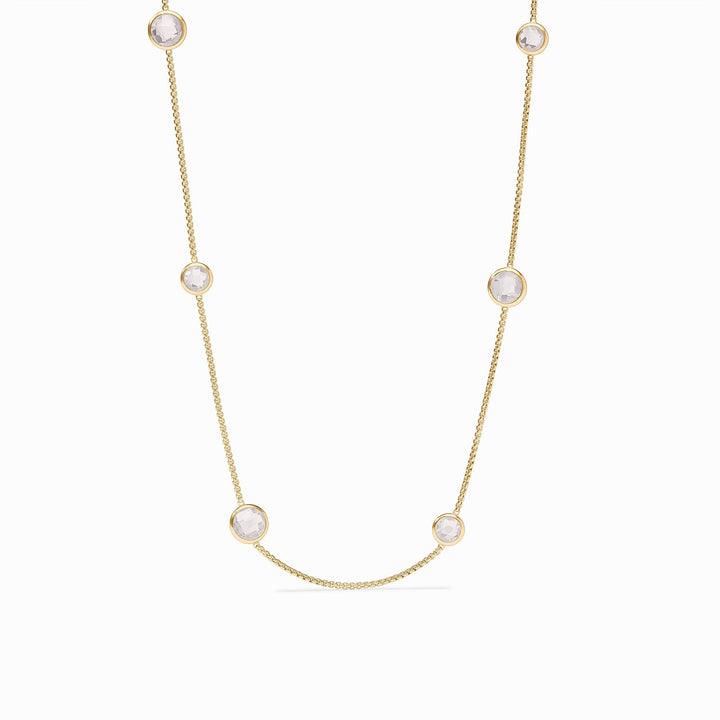 Julie Vos Rainbow Station Necklace - Gold/Clear Crystal/OS