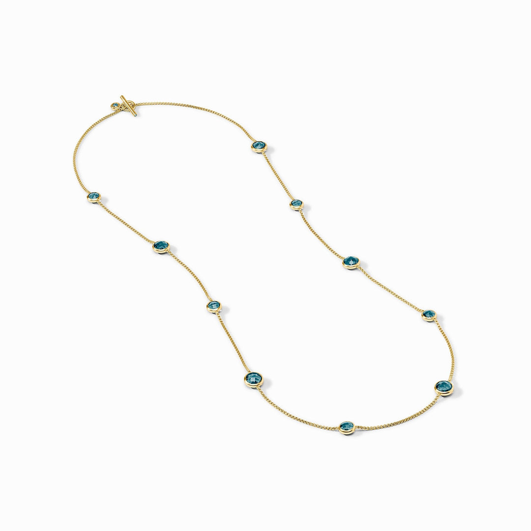 Julie Vos Rainbow Station Necklace - Gold/Clear Crystal/OS