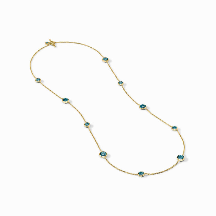 Julie Vos Rainbow Station Necklace - Gold/Clear Crystal/OS
