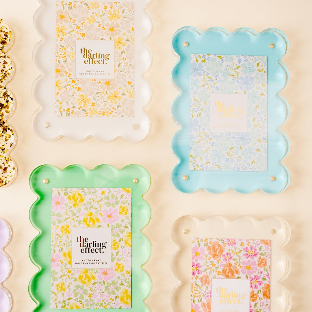 The Darling Effect Rectangle Scalloped Acrylic Frame - Clear