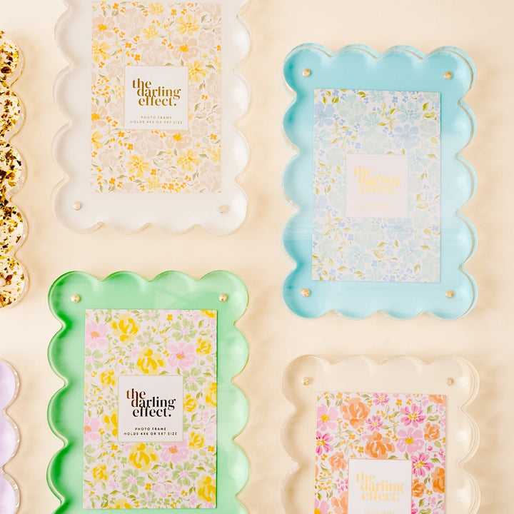 The Darling Effect Rectangle Scalloped Acrylic Frame - Clear