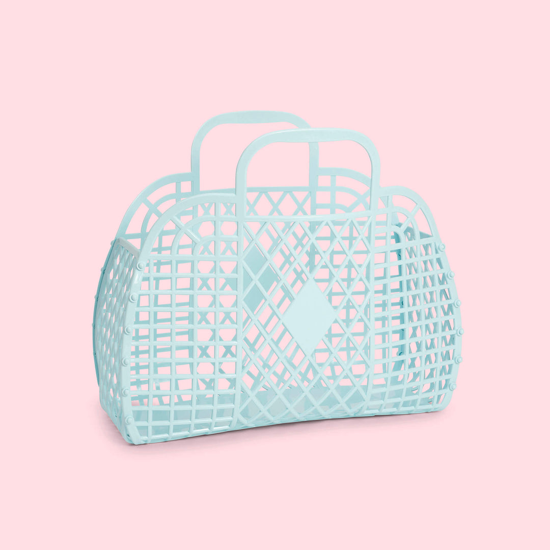 Sun Jellies Retro Basket - Small Seafoam