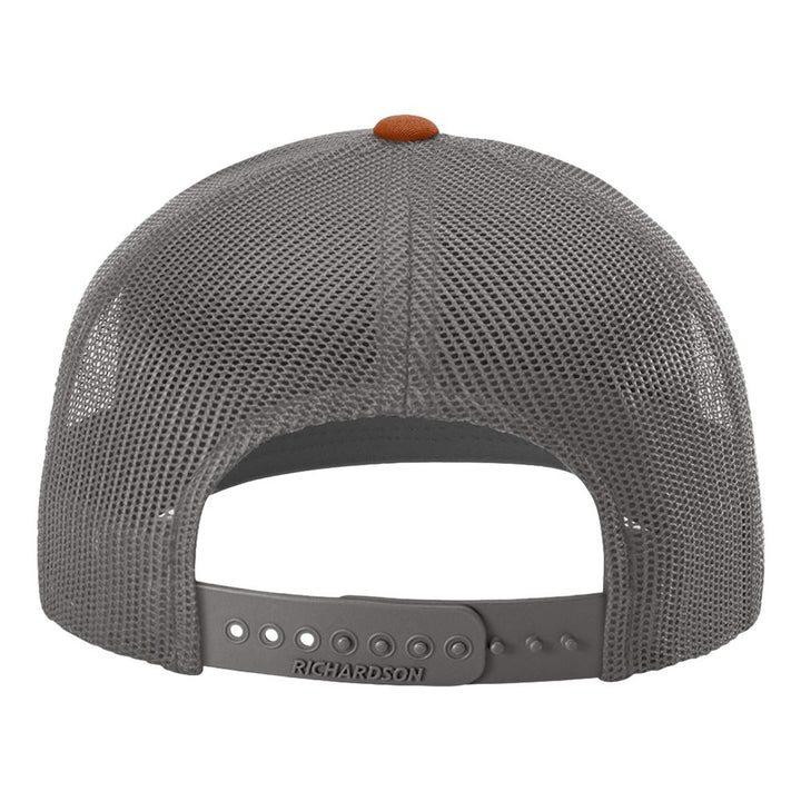 Richardson Snapback Trucker Cap - Heather Grey/Charcoal/Dark Orange