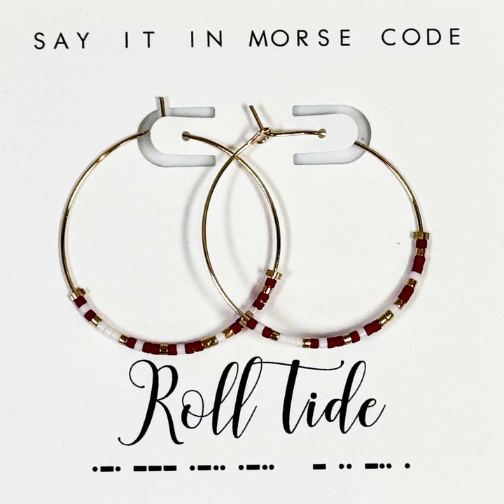 Dot & Dash Morse Code Earrings - Roll Tide