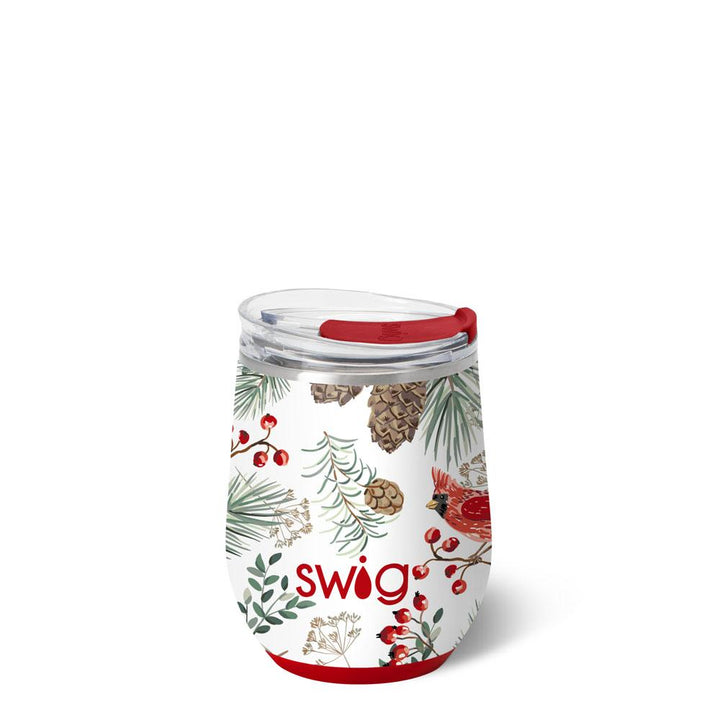 Swig Stemless Wine Cup 12oz - Winter Cardinals