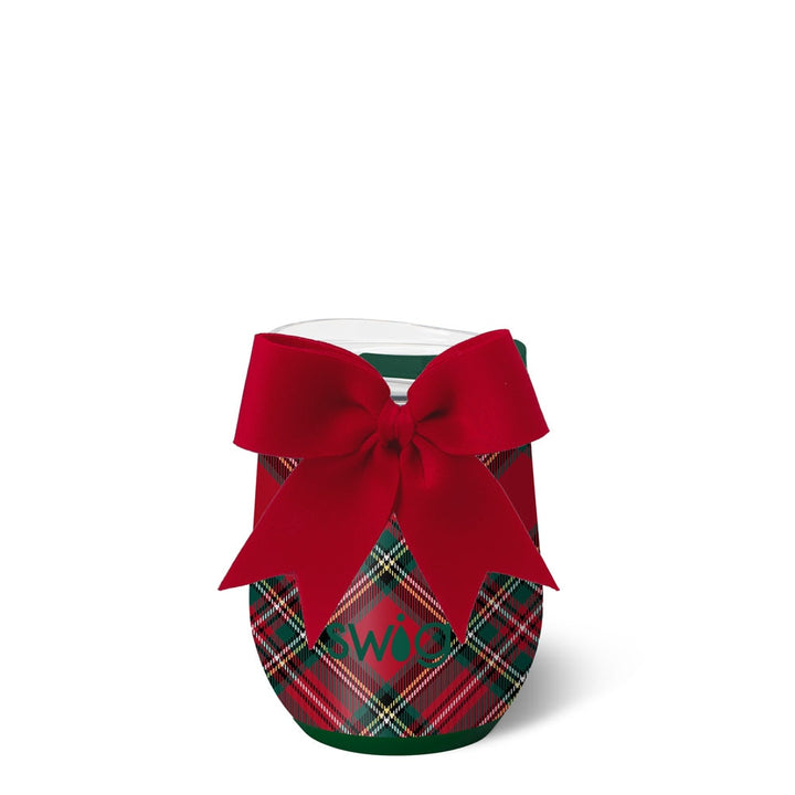 Swig Stemless Wine Cup 12oz - Christmas Plaid