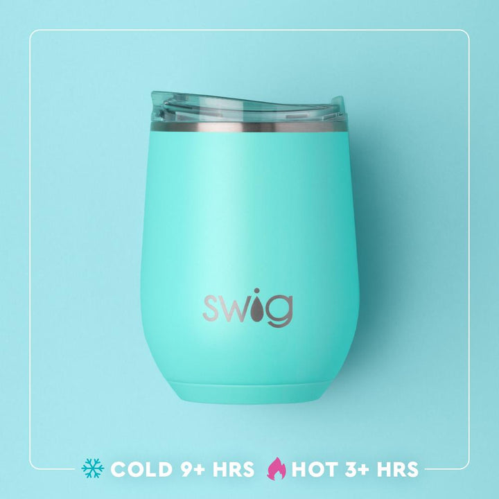 Swig Stemless Wine Cup 12oz - Christmas Plaid