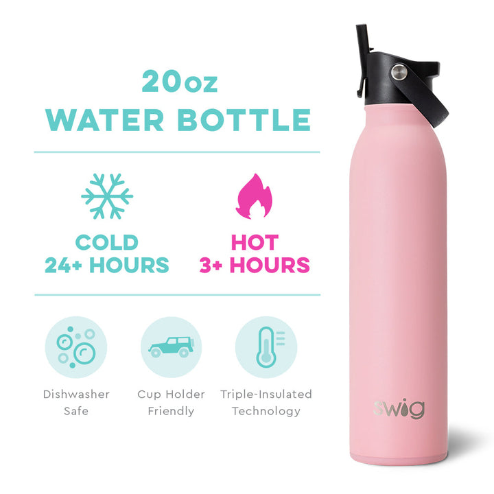 PGD Swig Flip + Sip 20oz Water Bottle - Blush w/Personalization