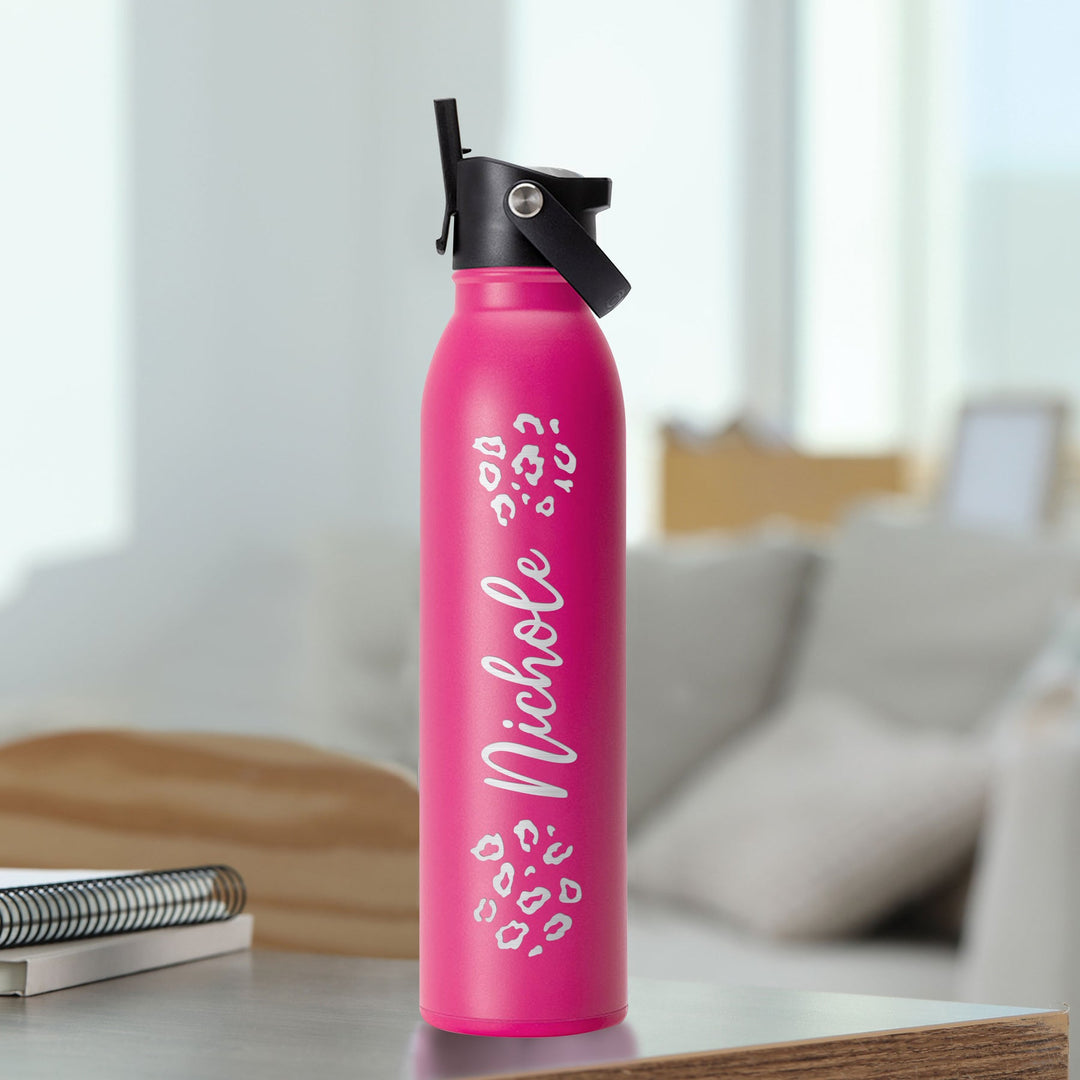 PGD Swig Flip + Sip 20oz Water Bottle - Hot Pink w/Personalization