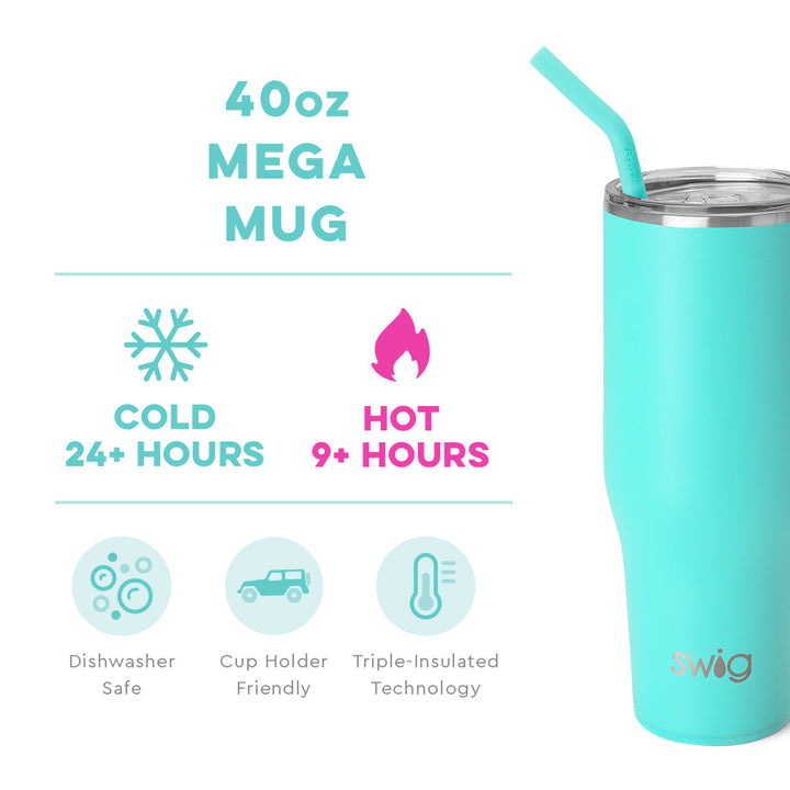 PGD Swig 40oz Tumbler Mug - Aqua w/Personalization
