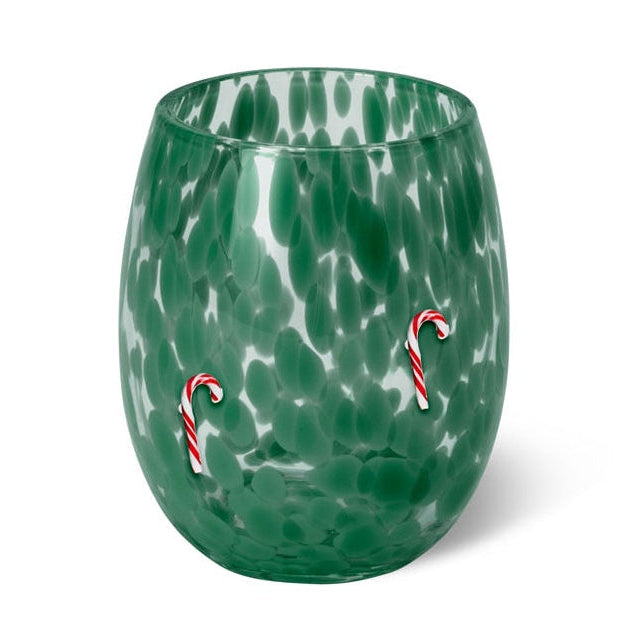 Swig Wine Glass 17oz - Candy Cane Charm
