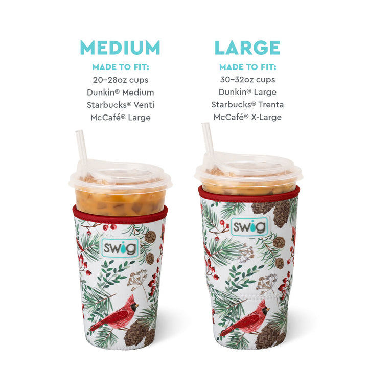 Swig Iced Cup Coolie (Medium) - Winter Cardinals