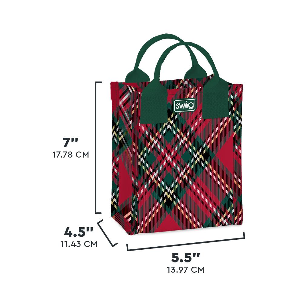 Swig Reusable Gift Bag (Mini) - Christmas Plaid