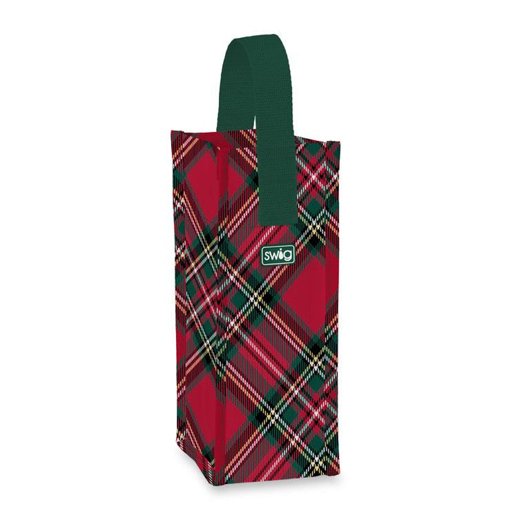Swig Plaid Reusable Gift Bag (Wine) - Christmas Plaid
