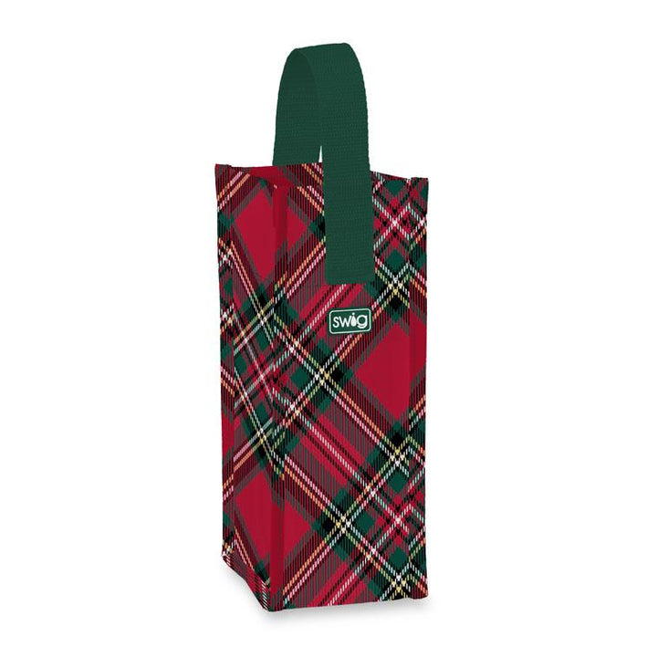 Swig Plaid Reusable Gift Bag (Wine) - Christmas Plaid