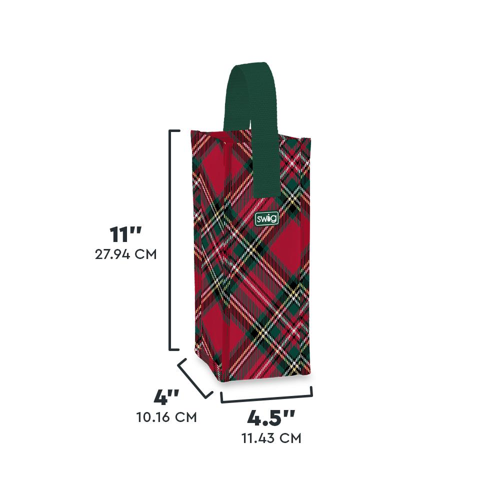 Swig Plaid Reusable Gift Bag (Wine) - Christmas Plaid