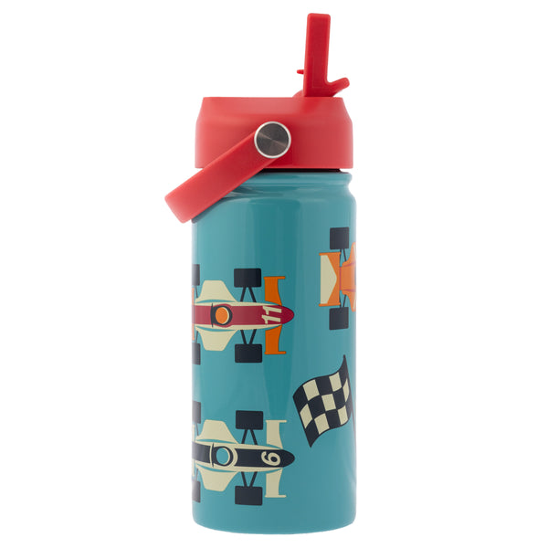 Stephen Joseph Insulated Stainless Steel Water Bottle w/Handle - Racecar