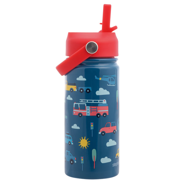 Stephen Joseph Insulated Stainless Steel Water Bottle w/Handle - Transportation