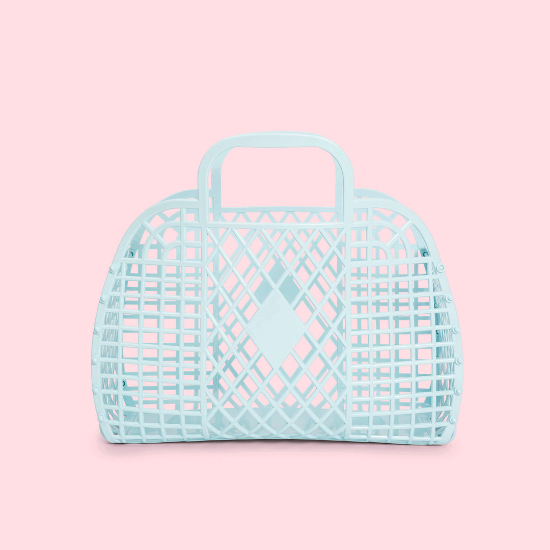 Sun Jellies Retro Basket - Small Seafoam