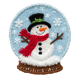 Yarn Snowman Globe Acrylic Ornament