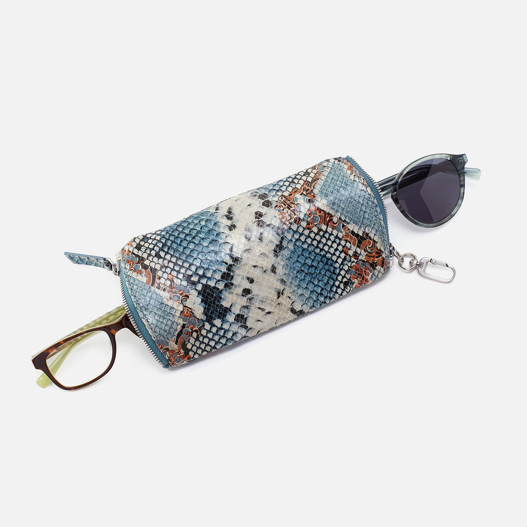 Hobo Spark GO Double Eyeglass Case - Blue Tempest Printed Leather