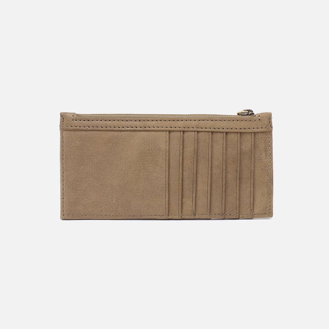 Hobo Carte Card Case - Burnished Sage Metallic Leather