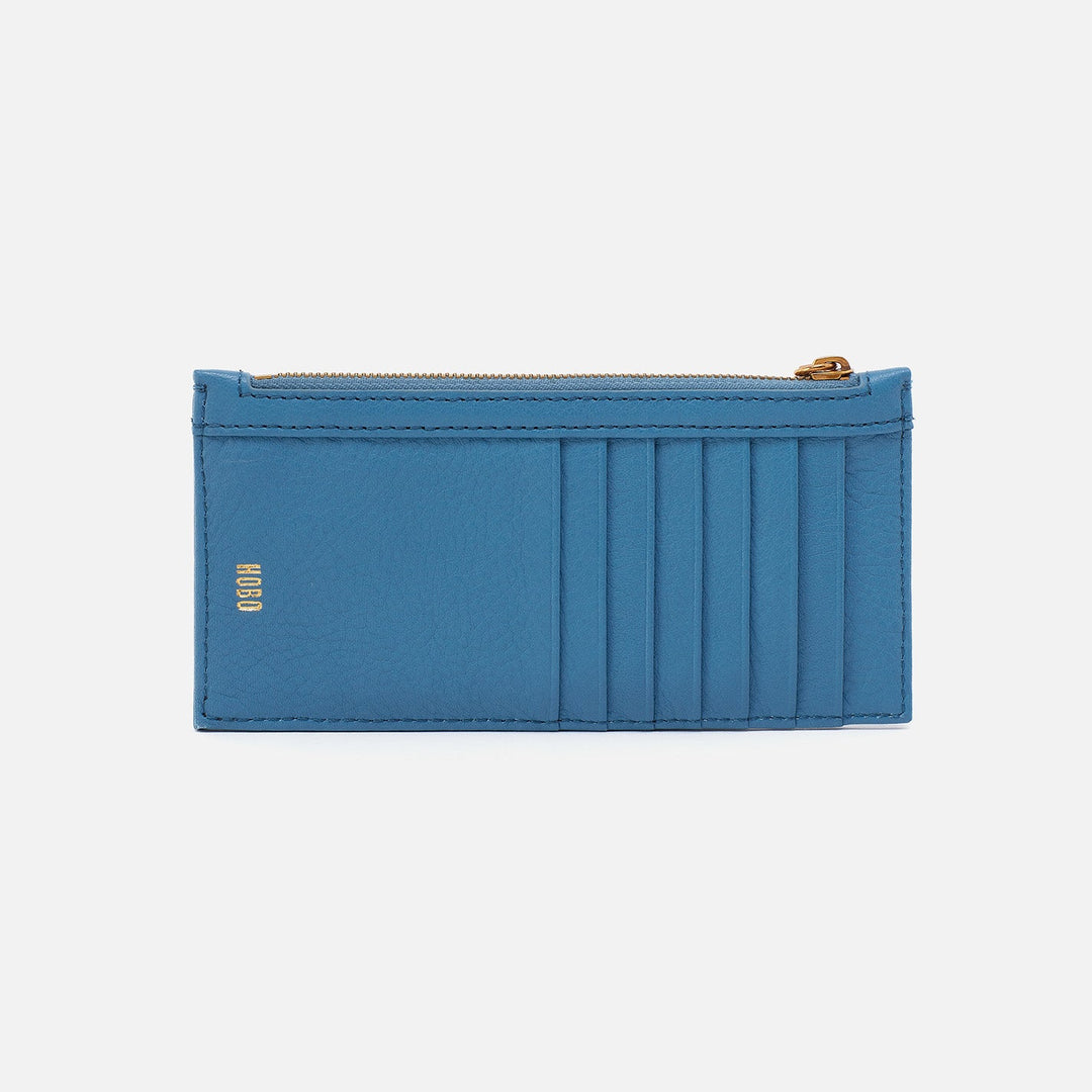 Hobo Carte Card Case - Dusty Blue Pebbled Leather