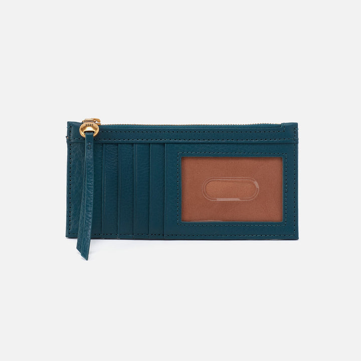 Hobo Carte Card Case - Midnight Teal Pebbled Leather